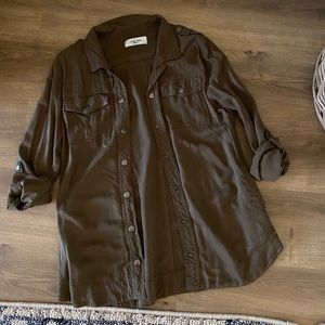 Carly Jean Los Angeles olive button down